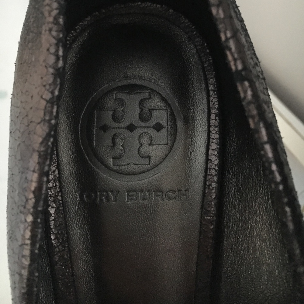 Tory Burch Gunmetal and Rhinestone Heels - Picture 4 of 8