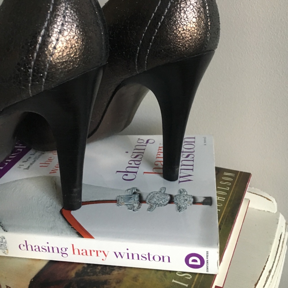 Tory Burch Gunmetal and Rhinestone Heels - Picture 7 of 8