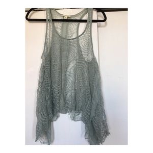Urban Outfitters Sky Blue Lace Tank