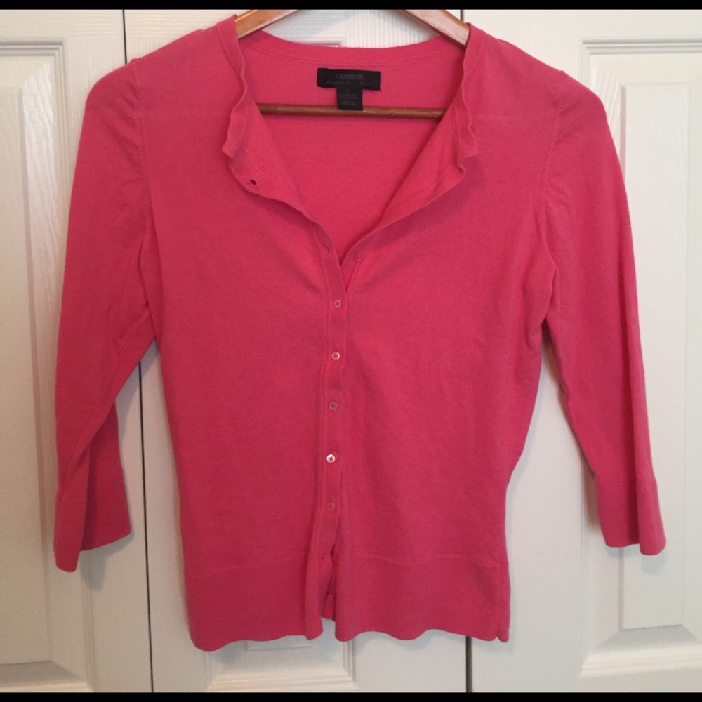Dark Pink Med 3/4 Sleeve Express Sweater