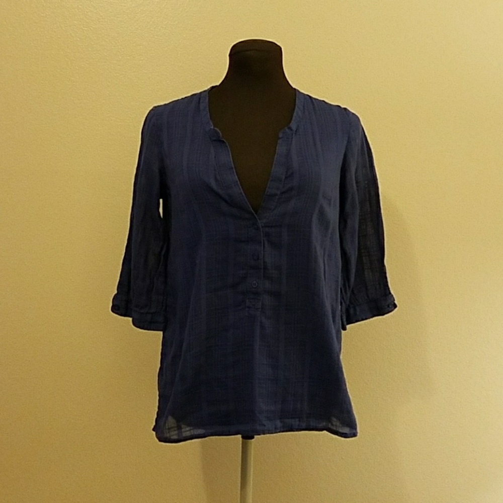 Aerie Lightweight Sheer Navy Top