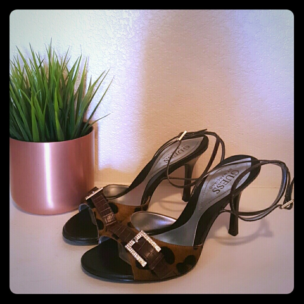 Guess leopard print heels