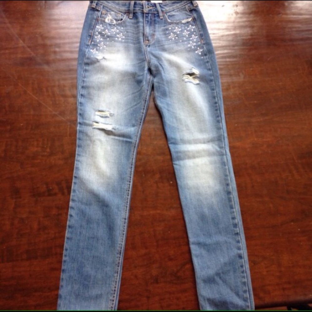 Hollister high waisted jeans jeweled