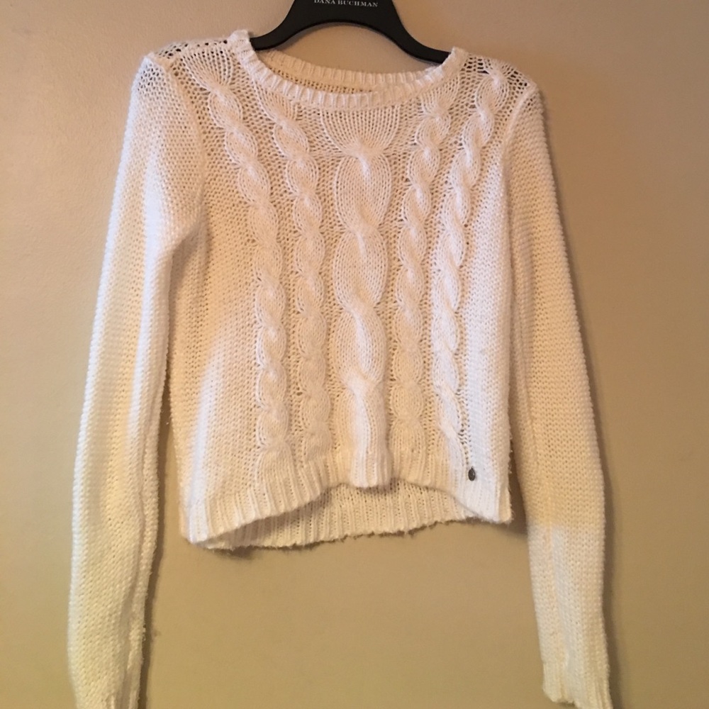 White crochet winter top