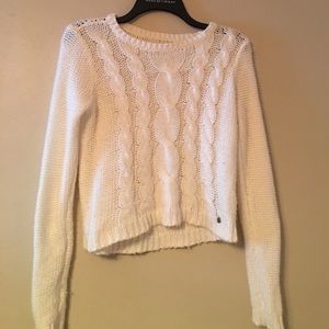 White crochet winter top