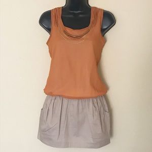 Mustard and Tan Mini Dress