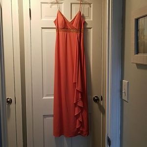 Long, salmon dress