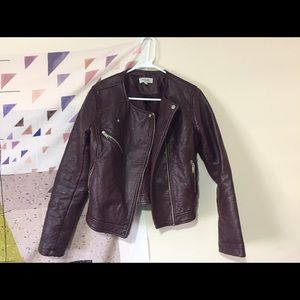 Charlotte Russe burgundy faux leather jacket
