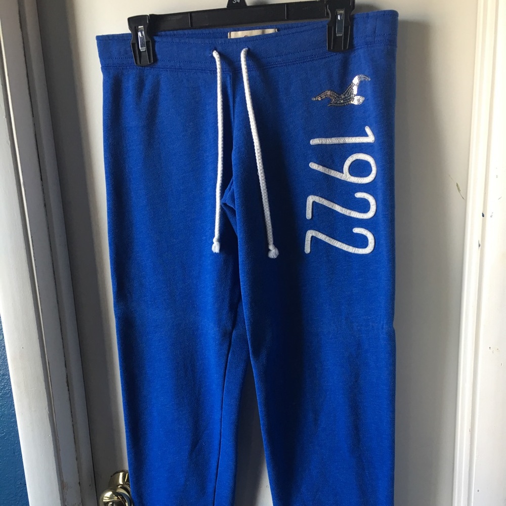 Hollister Blue Sweatpants with Sequin Bird