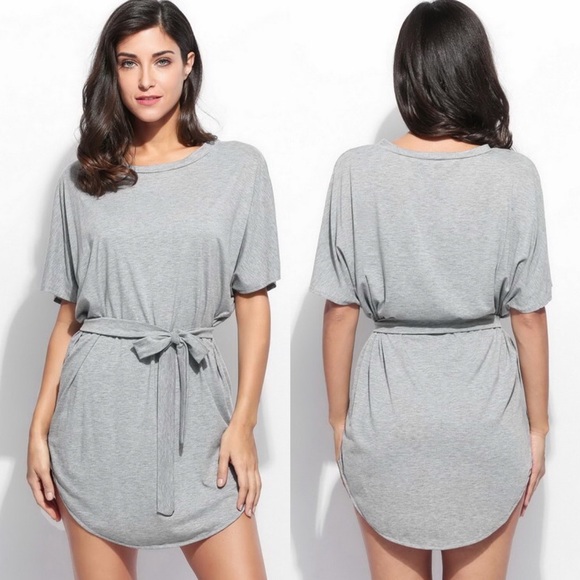 ✨ Gathered Waist Relaxed Fit Tee Shirt Dress 2X - Picture 3 of 5