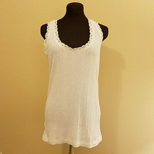 Eddie Bauer Lace Ribbed Tank Top