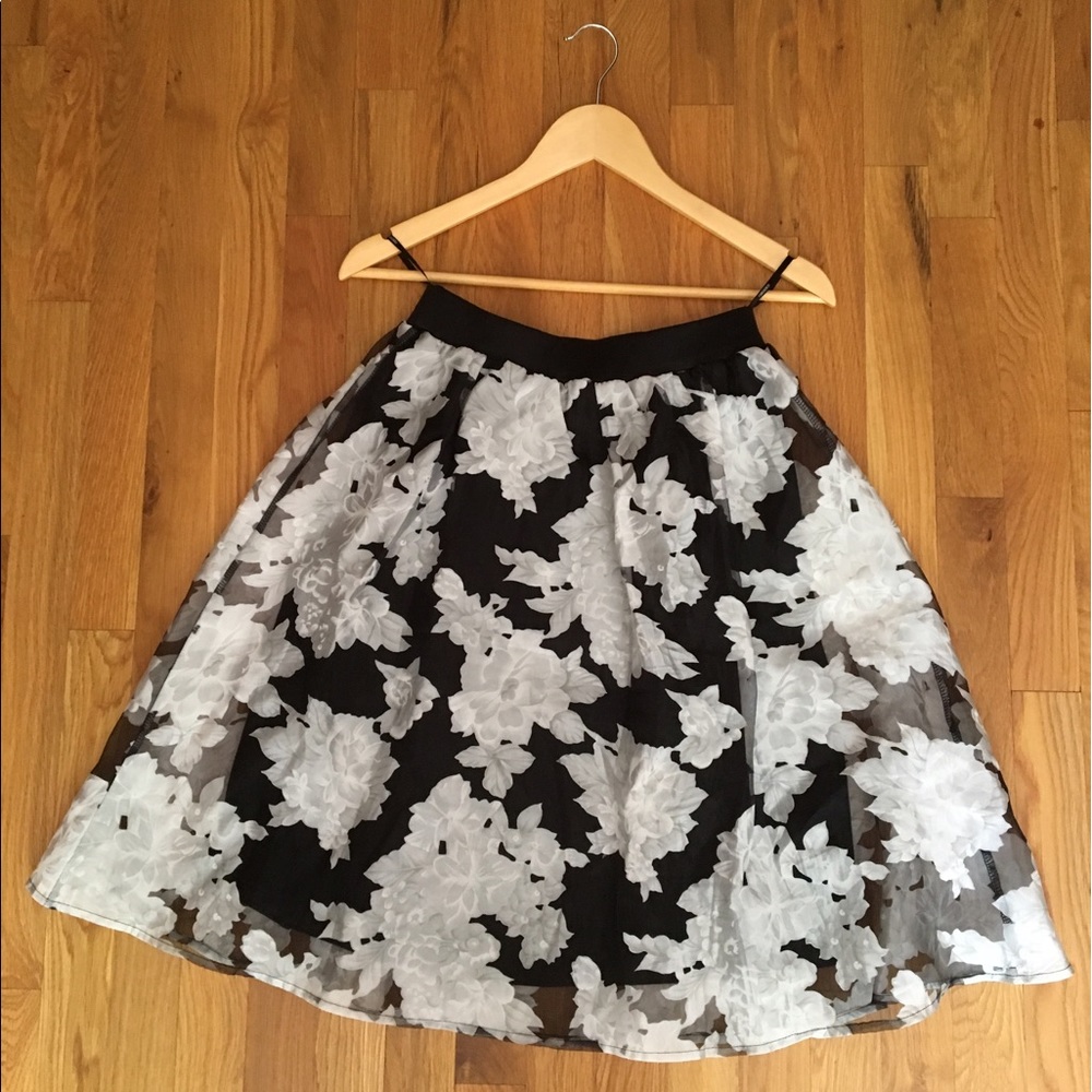 Black and White Midi Skirt