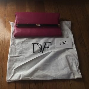 Diane von Furstenberg clutch, hot pink