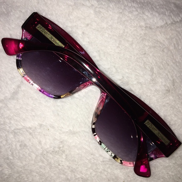 Pink& Floral 80s Chunky Betsy Johnson Sunglasses - Picture 8 of 8