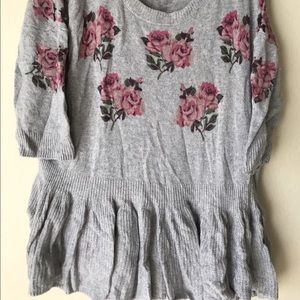 Floral Peplum Style Sweater