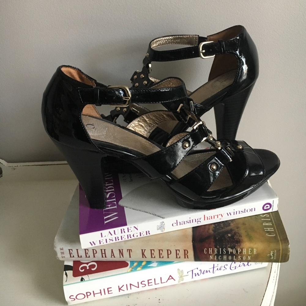 Sofft Black Patent Leather Heels