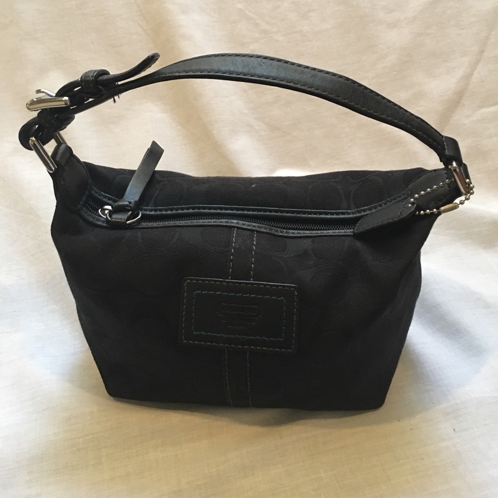Coach black canvas cc bag