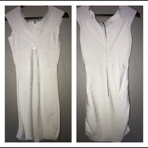 White bandage bebe dress
