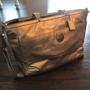 Gold coach diaper bag