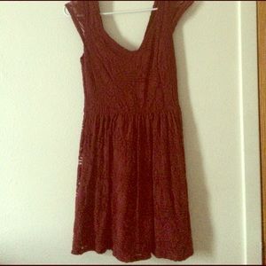 Maroon lace dress