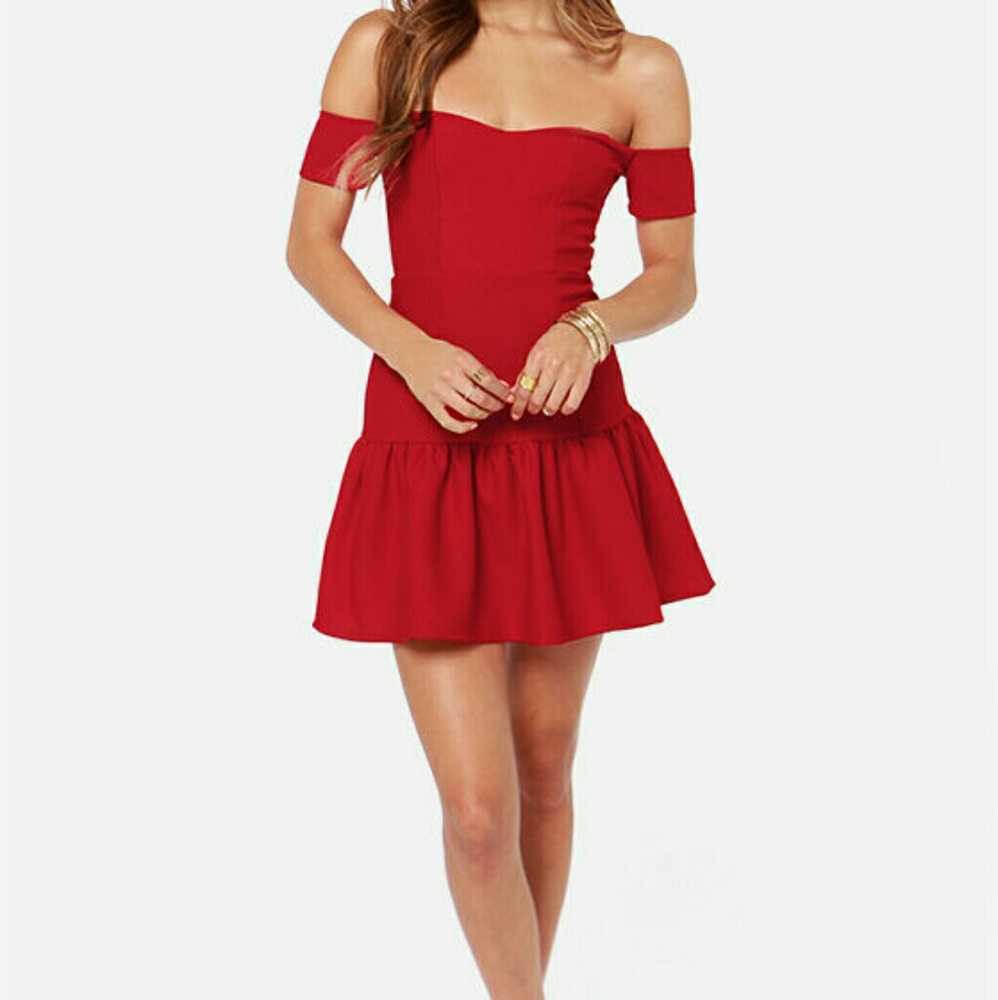 Lulus mini off the shoulder red dress