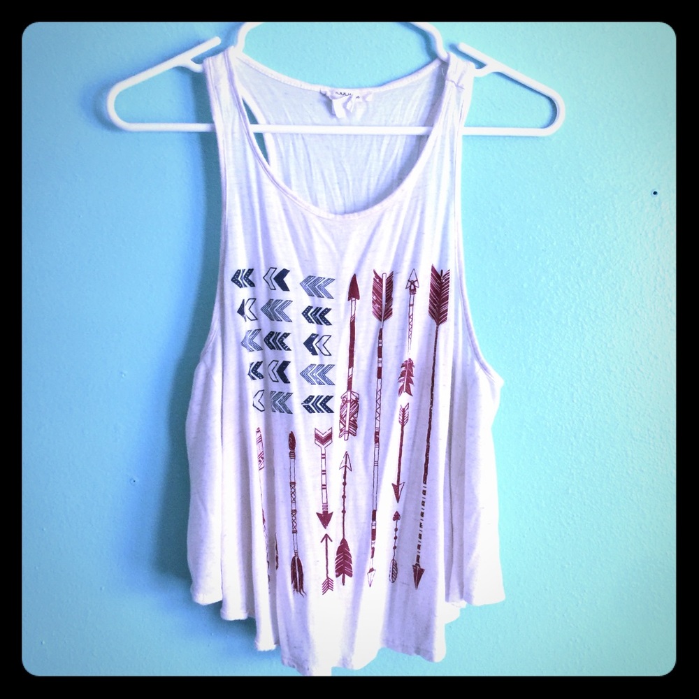 Tank top size medium but fits like a small.