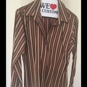 Thomas PINK Long Sleeve Brown and Tan Shirt