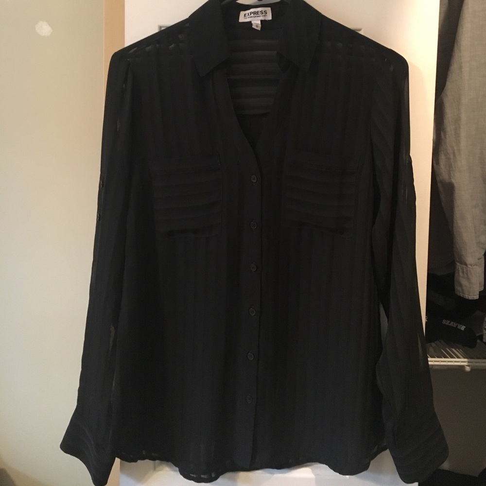 Black Sheer Portofino Shirt
