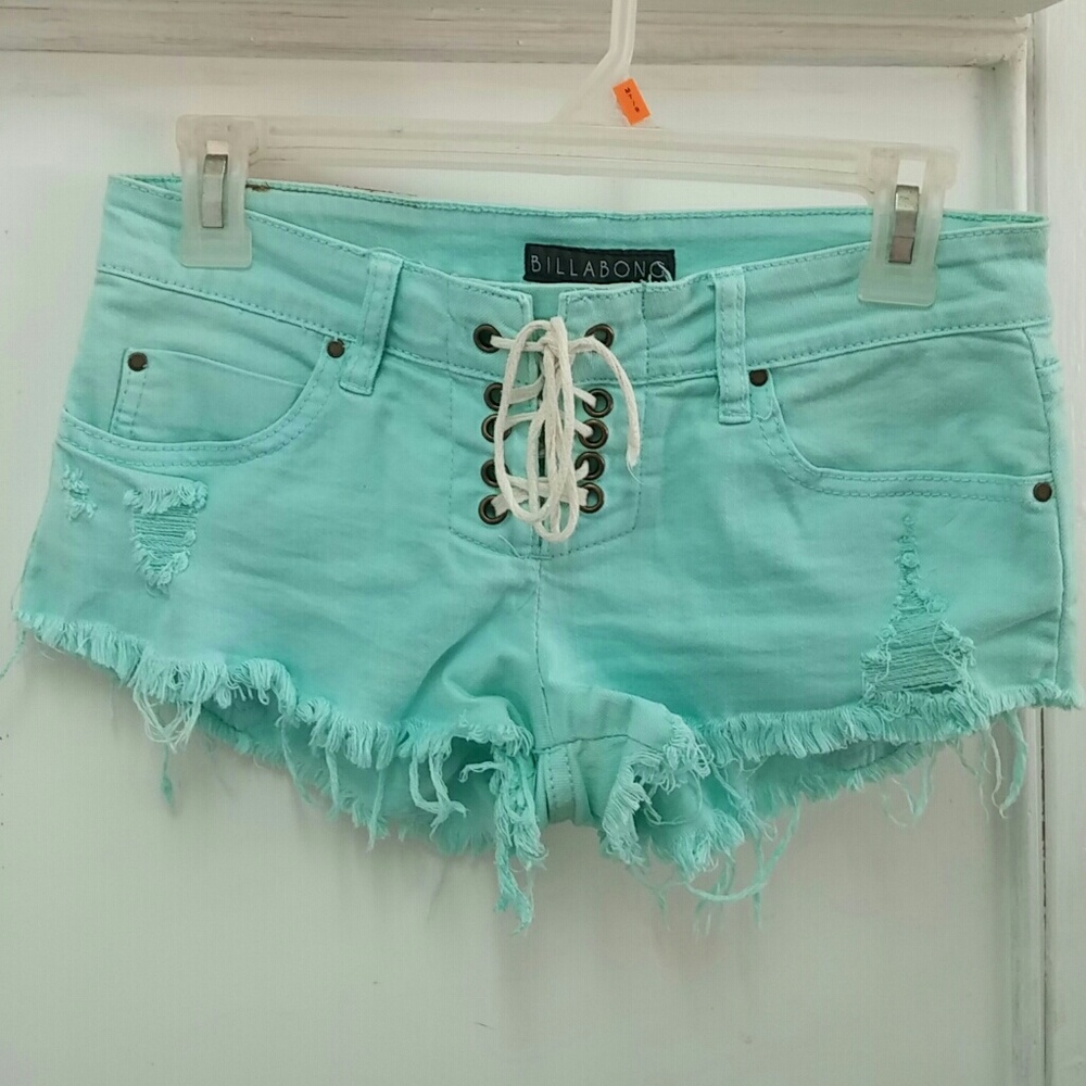 BillaBong Lace up Distressed shorts