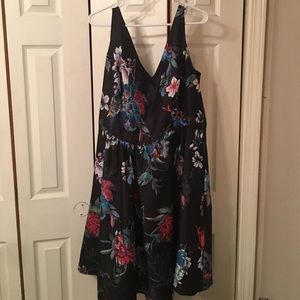 Floral satin dress