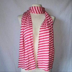 Pink Stripe Jersey Cotton Striped Scarf