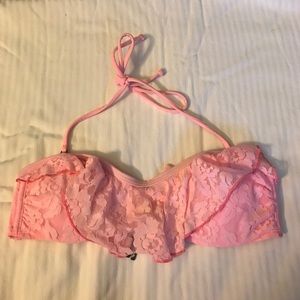 Hollister light pink bandeau bikini top