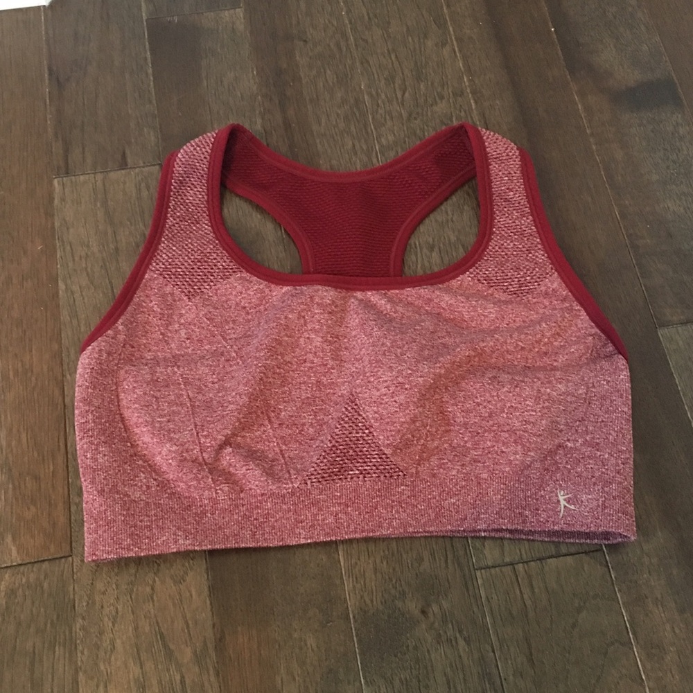 red reversible sports bra
