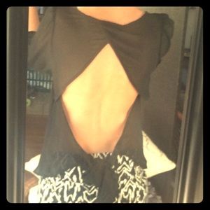 Open back bow blouse