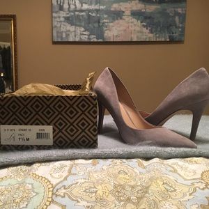 Gray suede pumps. Worn once