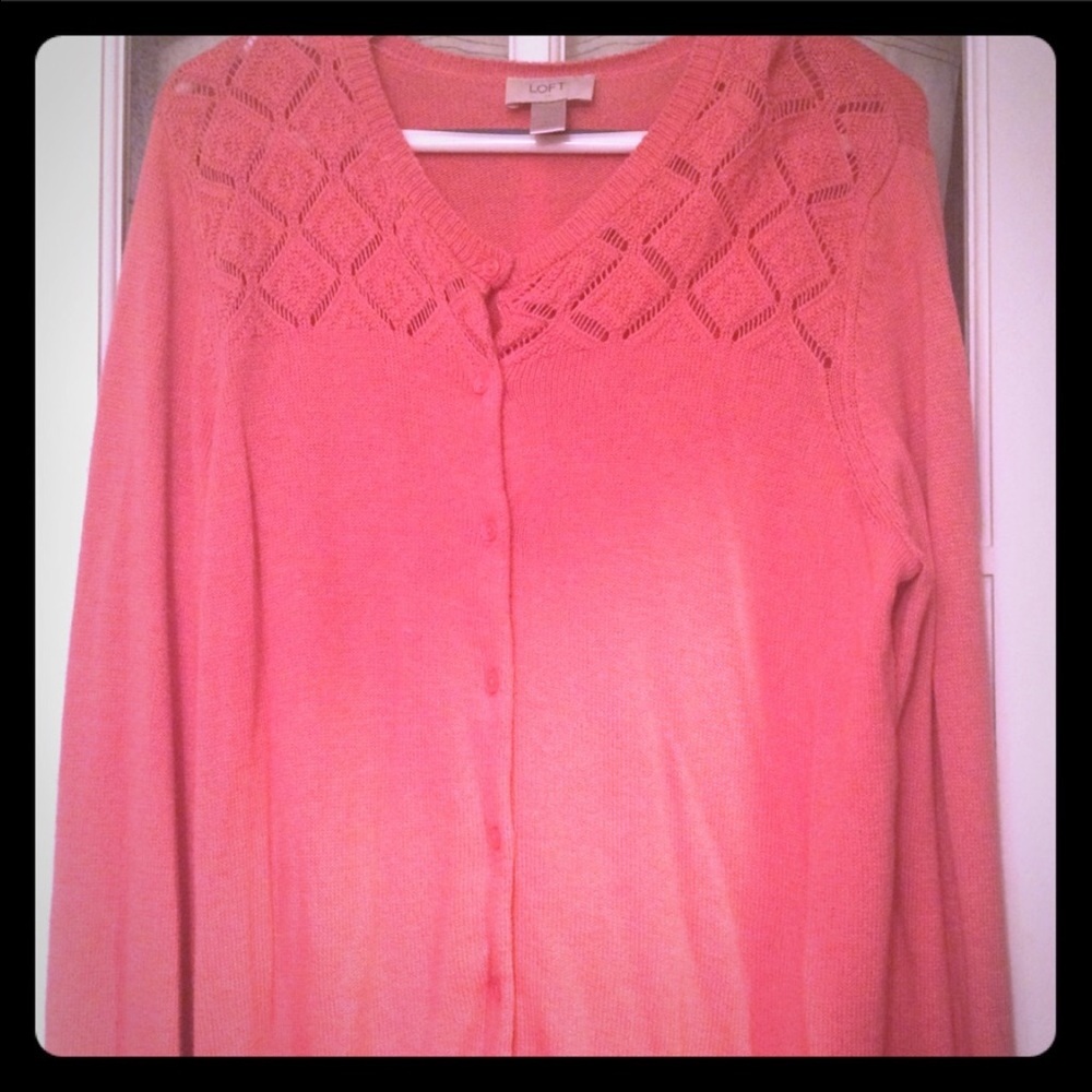 LOFT peach cardigan