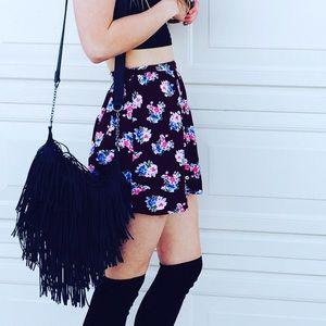 Maroon floral skirt