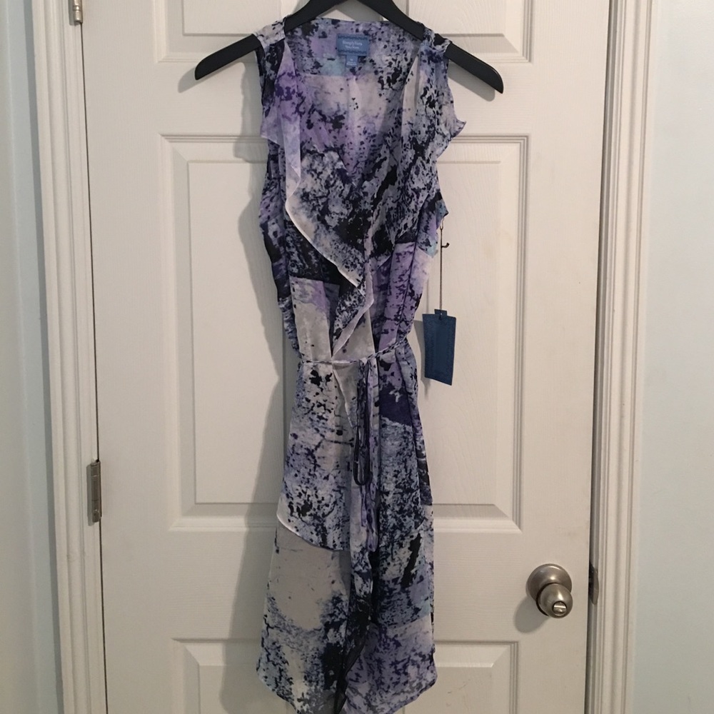 Blue Springtime ruffles Vera Wang dress