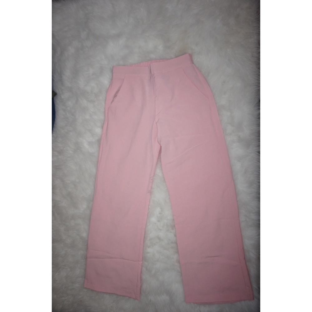 Light pink wide leg pants