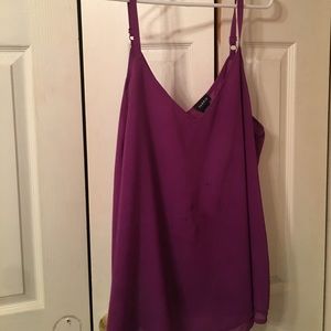 Purple low cut chiffon shirt