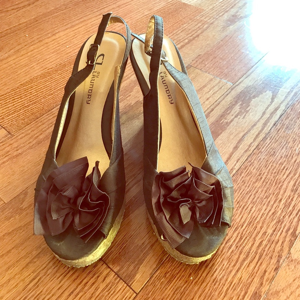 Chinese Laundry peep toes brown wedges