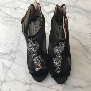 New Badgley Mischka embellished mesh booties