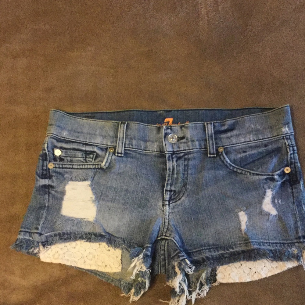 Seven 7 For All Mankind Lace Pocket Shorts Size 27