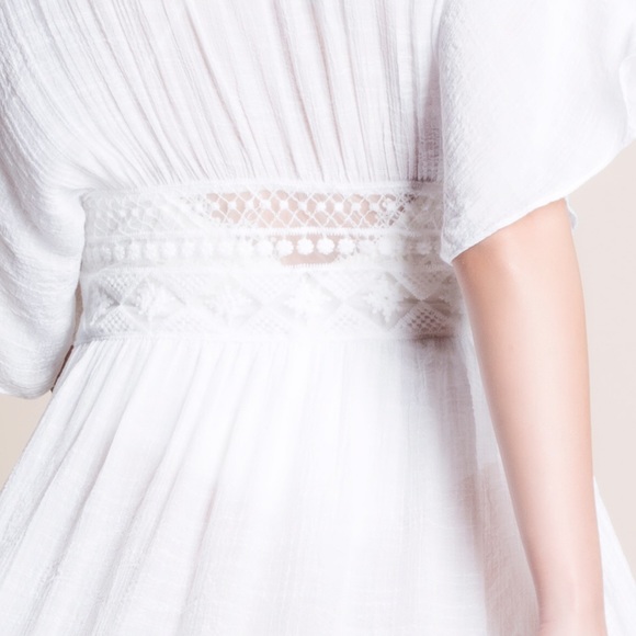 xx White Kimono Cut Out Waist Cover Up Duster - Picture 5 of 6