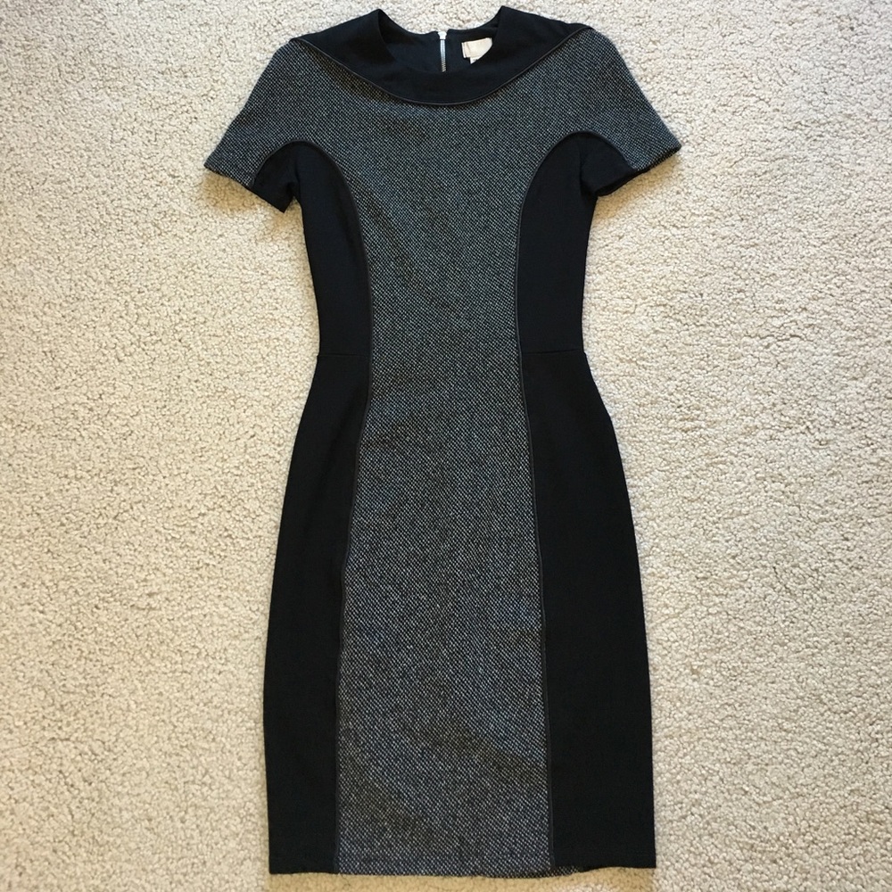 Bodycon black and grey mini dress