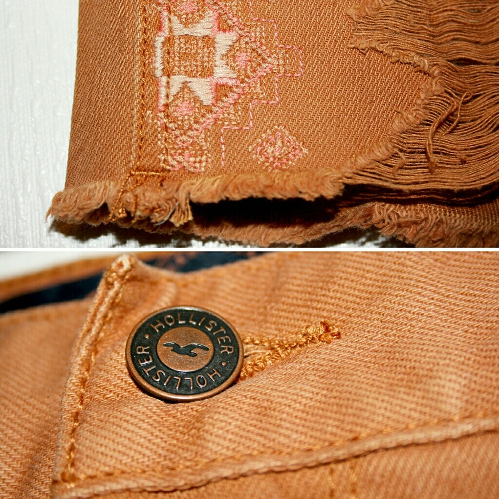 Destroyed Tribal Embroidered Frayed Shorts NWT - Picture 6 of 8