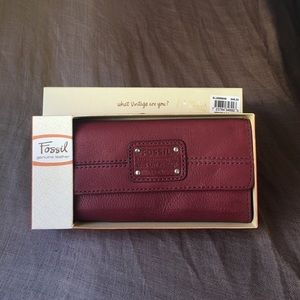 Fossil Mercer flip clutch leather wallet
