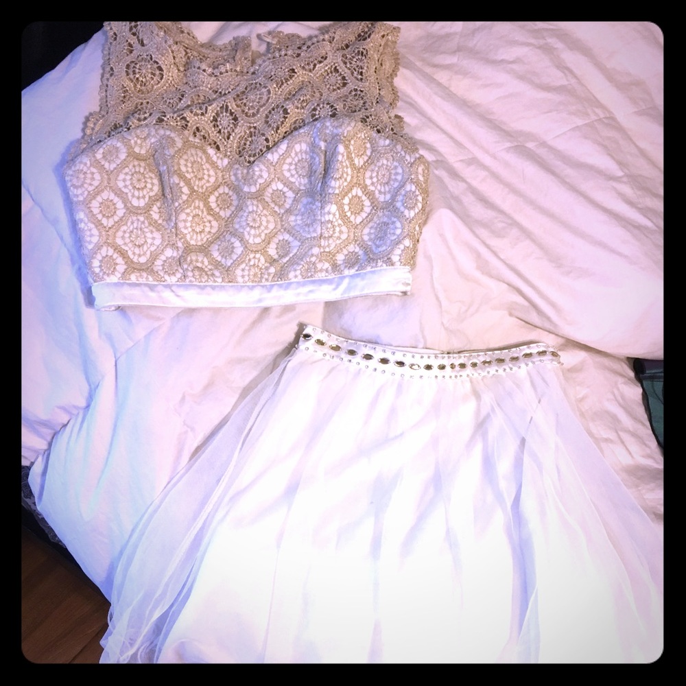 2 piece formal dress