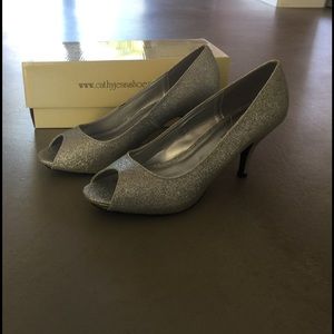 Sparkly Peep Toe Pumps