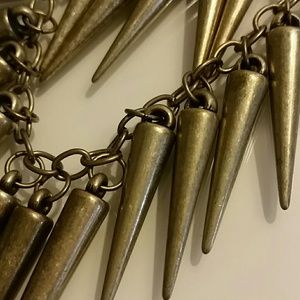 ❌SOLD❌Brushed Bronze Spiked Layered Necklace